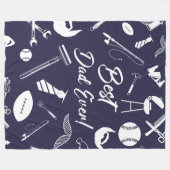 Navy Blue Best Day Fleecedecke (Vorderseite (Horizontal))