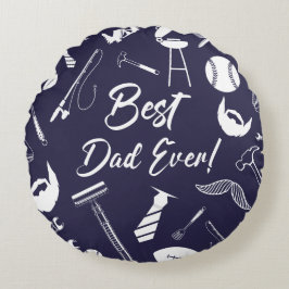 Navy Blue Best Day Rundes Kissen