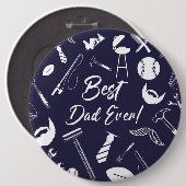 Navy Blue Best Vater Ever Button (Vorne & Hinten)