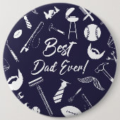 Navy Blue Best Vater Ever Button (Vorderseite)