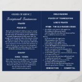 Navy Blue Bi-fold Custom Foto Funeral Program Flyer (Hinten)