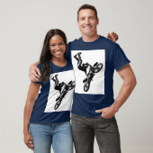 Navy Blue Biker Pop Art Motivierend Trendy T-Shirt (Unisex)