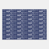 Navy Blue Birthday Individuelle Name Collage Geschenkpapier Set (Vorderseite 3)