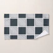 Navy Blue Black and White Checkerboard Muster Badhandtuch Set (Handtuch)