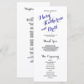 Navy Blue Black Classic Script | Hochzeitsprogramm Programm (Vorne/Hinten)