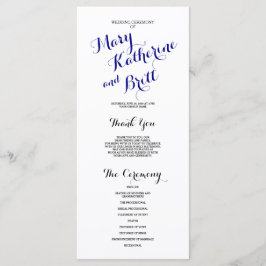 Navy Blue Black Classic Script | Hochzeitsprogramm Programm