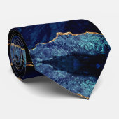 Navy Blue Black Gold Glitzer Neck Tie Krawatte (Gerollt)