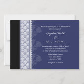 Navy Blue Black Modern Magnetic Hochzeit Einladung (Vorderseite)