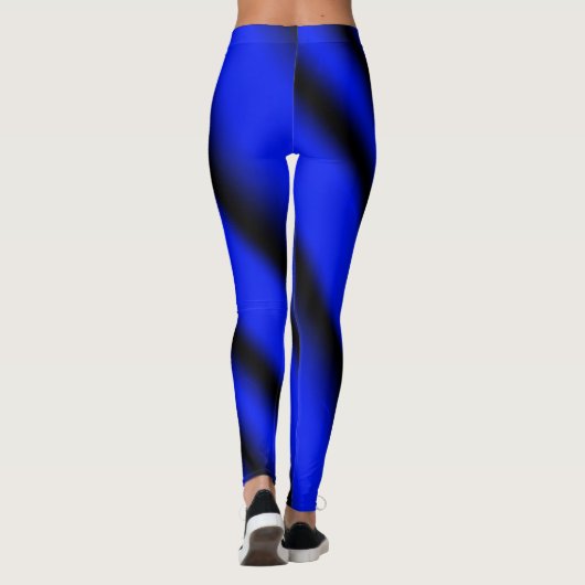Navy/Blue/Black Pattern sexy Yoga Hosen Leggings (Rückseite)