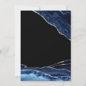 Navy Blue Black Silver Agate 40. Geburtstag Einladung (Rückseite)