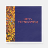 Navy Blue & Blätter Erntedank Friendsgiving Serviette (Vorderseite)