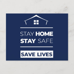 Navy Blue Bleibe Zuhause Bleibe Safe Rett Lives Postkarte