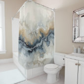 Navy Blue Blue Blue Brown Grau Moderne Abstrakt Duschvorhang (Beispiel)