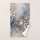 Navy Blue Blue Blue Brown Moderne Blumenwelt Badhandtuch Set (Handtuch)
