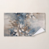 Navy Blue Blue Blue Brown Moderne Blumenwelt Badhandtuch Set (Handtuch)