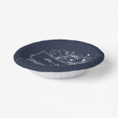 Navy Blue Blüh Polterabend Paper Bowls Pappteller (Gewinkelt)