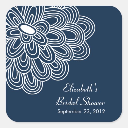 Navy Blue Blume Brautparty Gevor Sticker (Vorderseite)