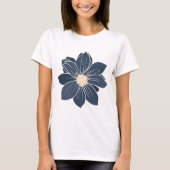 Navy Blue Blume Dahlia T-Shirt (Vorderseite)