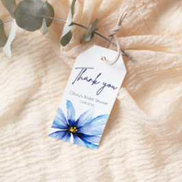 Navy Blue Blume Minimalistisch Danke Geschenkanhänger