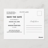 Navy Blue Blush Blues Streichlicht Save the Date Postkarte (Rückseite)