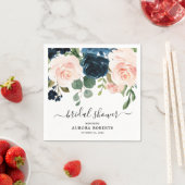 Navy Blue Blush Brautparty Paper Napkins Serviette (Beispiel)