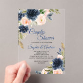 Navy Blue & Blush Floral Couples Shower Invitation Acryleinladungen (Insitu (Handheld))