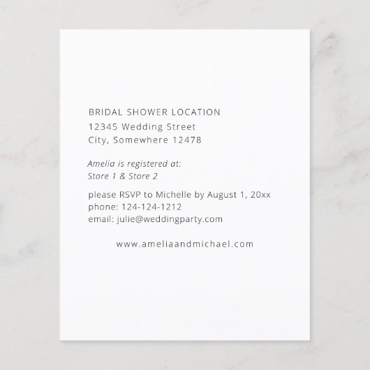 Navy Blue & Blush Pink Brautparty (Rückseite)