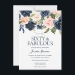 Navy Blue Blush Pink Floral 60. Geburtstagsparty Einladung<br><div class="desc">Navy Blue Blush Pink Floral 60. Geburtstagsparty Einladung Schöne moderne Blume perfekt für alle Jahreszeiten. Frühling,  Sommer,  Herbst oder Winter Siehe Matching Kollektion in Nest und Nest Store Wir haben auch viele andere Einladungen und Sammlungen.</div>