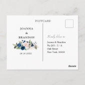 Navy Blue Blush Pink Floral Geometric UAWG Postkarte (Rückseite)