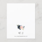 Navy Blue & Blush Pink Floral Wedding (Rückseite)
