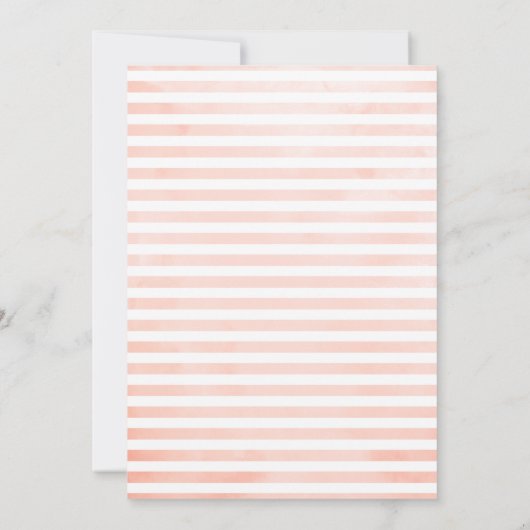 Navy Blue Blush Pink Rose Boho Hochzeit Einladung (Rückseite)