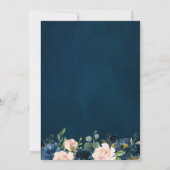 Navy Blue Blush Pink Rose Boho Hochzeit Einladung (Rückseite)