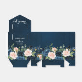 Navy Blue Blush Pink Rose Boho Hochzeit Geschenkschachtel (Ungefaltet)