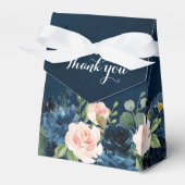 Navy Blue Blush Pink Rose Boho Hochzeit Geschenkschachtel (Vorderseite)