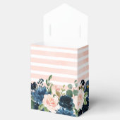 Navy Blue Blush Pink Rose Boho Hochzeit Geschenkschachtel (Geöffnet)