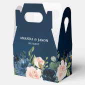 Navy Blue Blush Pink Rose Boho Hochzeit Geschenkschachtel (Geöffnet)