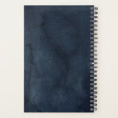 Navy Blue Blush Pink Rose Boho Hochzeit Planer (Rückseite)