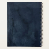 Navy Blue Blush Pink Rose Boho Hochzeit Planer (Rückseite)