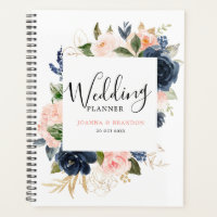 Navy Blue Blush Pink Rose Boho Hochzeit