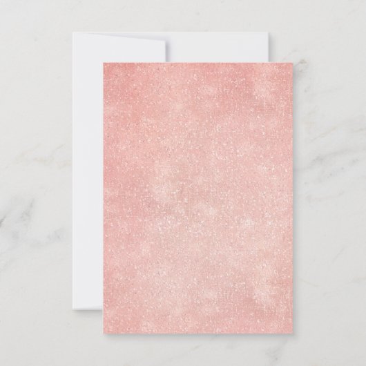 Navy Blue Blush Pink Rose Boho Wedding RSVP (Rückseite)