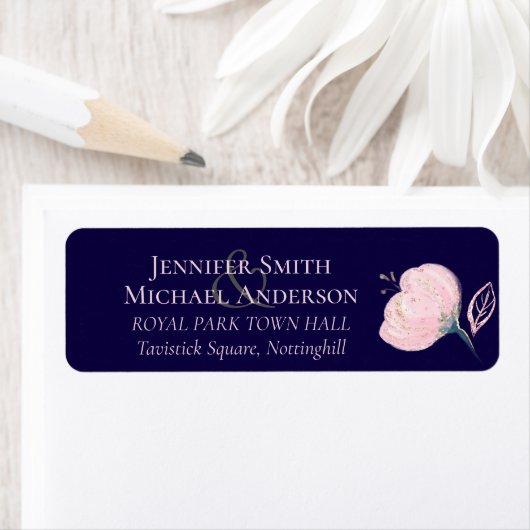 Navy Blue Blush Pink Rosegold Hochzeitbudget (Insitu)