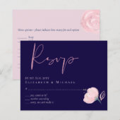 Navy Blue Blush Pink Rosegold Hochzeitbudget (Vorne/Hinten)