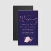 Navy Blue Blush Pink Rosegold Hochzeitbudget Magnetkarte (Vorne/Hinten)