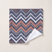 NAVY BLUE & BLUSH PINK TRIBAL ETHNIC PATTERN BADHANDTUCH SET (Waschlappen)