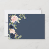 Navy Blue Blush Pink UAWG Response Card RSVP Karte (Rückseite)