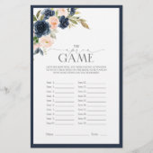 Navy Blue Blush Pink Watercolor Brautparty Game (Vorderseite)