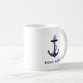 Navy Blue Boat Anchor Custom Keepake Kaffeetasse (VorderseiteRechts)