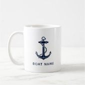 Navy Blue Boat Anchor Custom Keepake Kaffeetasse (Links)