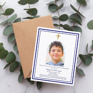 Navy-Blue-Bogen-Foto Erste Kommunion