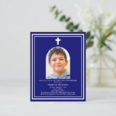 Navy-Blue-Bogen-Foto Erste Kommunion (Stehend Vorderseite)